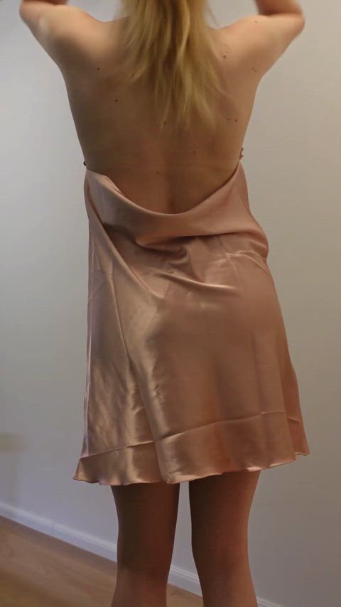 My satin pink dress