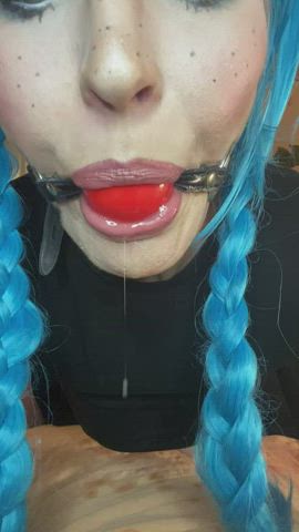 ball gagged cosplay drooling gagged clip