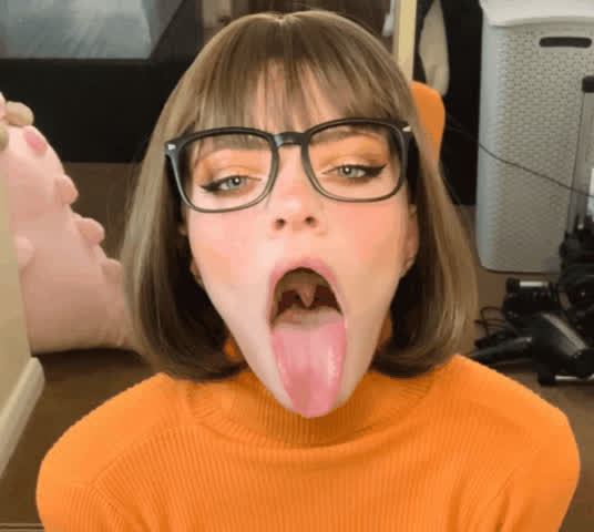 ahegao blowjob tongue fetish clip