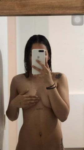 boobs latina mirror selfie sexy tits topless clip