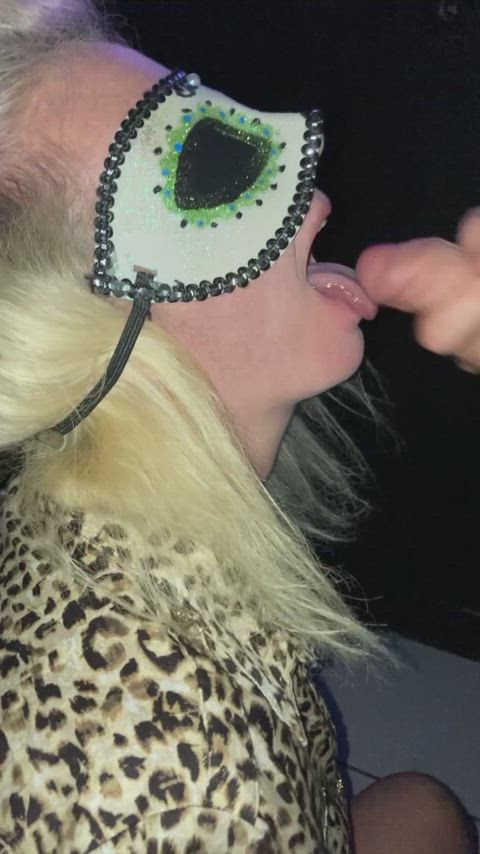 Blindfolded and Taking a Cumshot in my Mouth At Fantasyland Theater From a Veiny