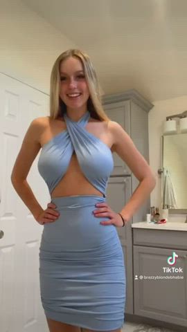 Big Tits Blonde Dress clip