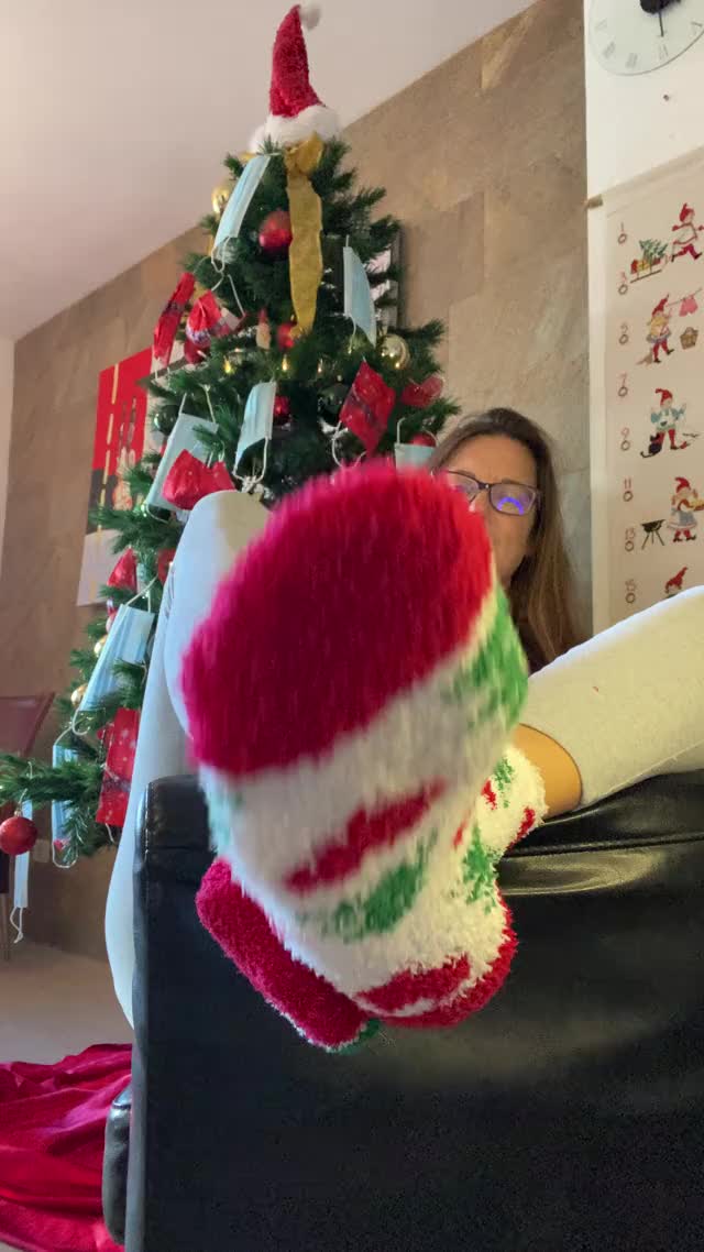 My Christmas feet right in your face