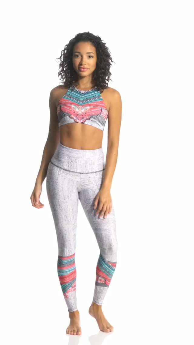 Onzie High Graphic Elastic Yoga Sports Bra