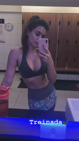 Body Boobs Brazilian Brunette Dani Gym Tease clip