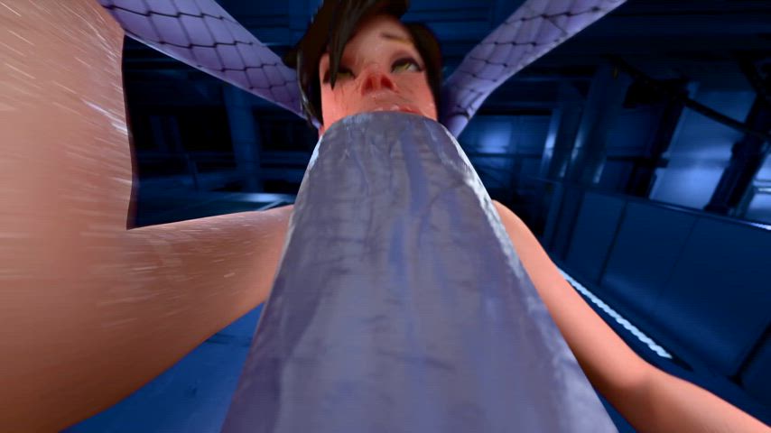 3d animation big dick blowjob deepthroat face fuck overwatch rule34 sucking throat