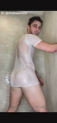 Big Ass Bubble Butt Gay Jiggling OnlyFans Shower Wet clip