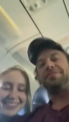 Slutty Wife gives Blowjob on the plane