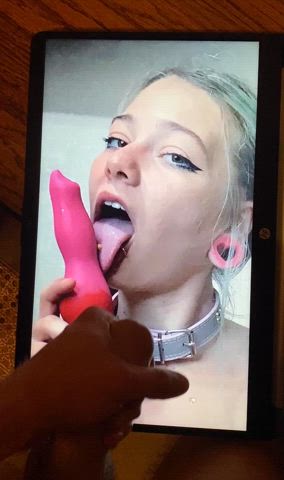 amateur blonde cum cumshot long tongue teen tongue tongue fetish tribute clip