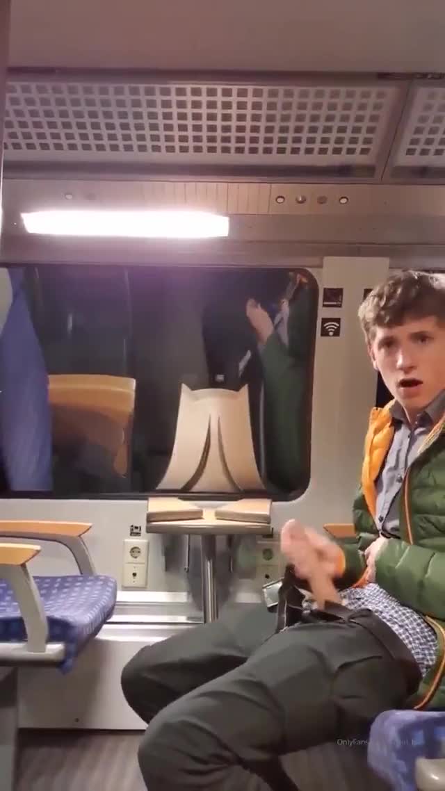 Shooting a load on the train