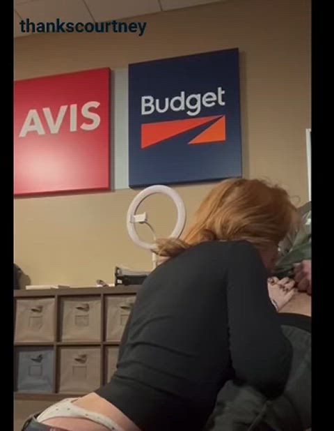 blowjob interracial public redhead tattoo tease at-work clip