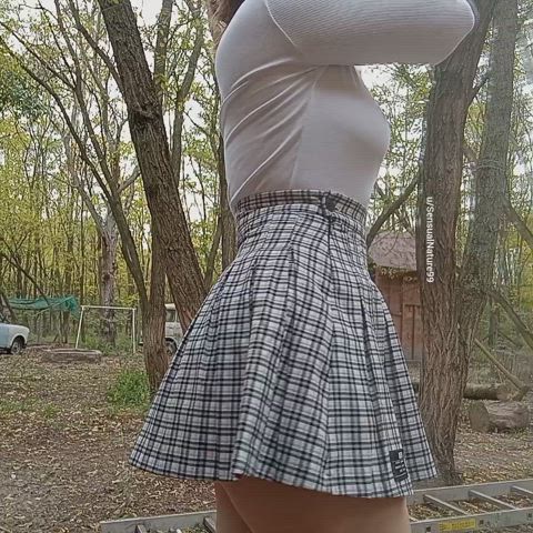 Can't go wrong with a short skirt and white shirt