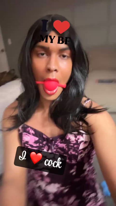 ball gagged chastity sissy clip