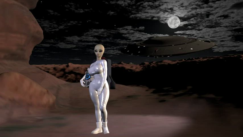 3d alien animation clip