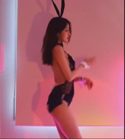 asian ass bunny cosplay korean striptease clip