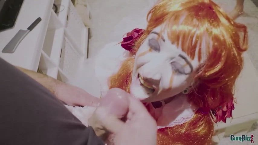 Linda Lush scary clown swallow 3 cumshots