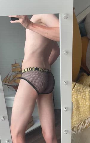 amateur cute gay nsfw tease twink underwear hay-bulge clip