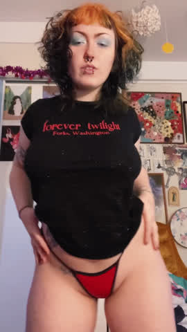 What’s better, my Twilight shirt or my tits?