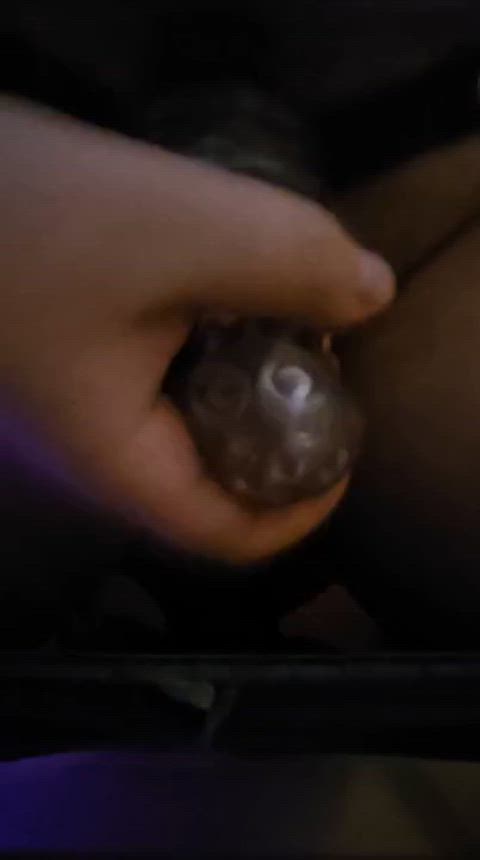 chastity cock cum jerk off toy clip