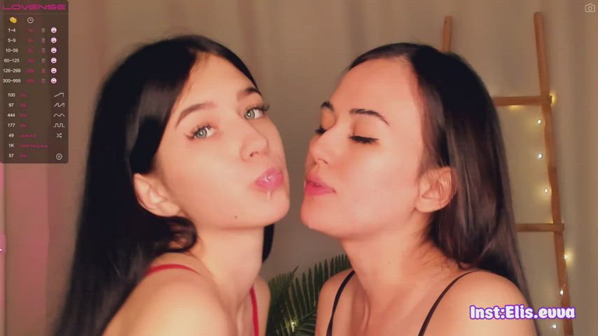 Kissing Lesbian Spit Tongue Fetish clip
