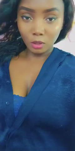 Ebony Eye Contact Lips Sensual Tits Underwear clip