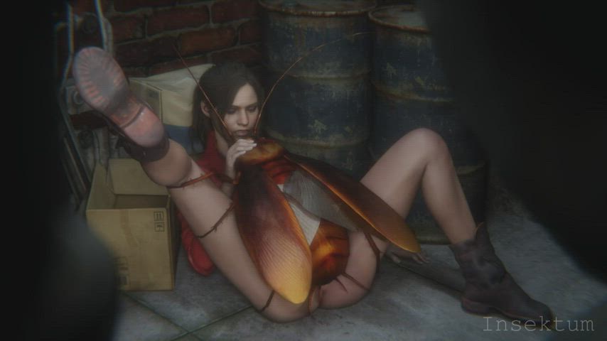 Claire Redfield Fucked in the Corner by a Giant Cockroach