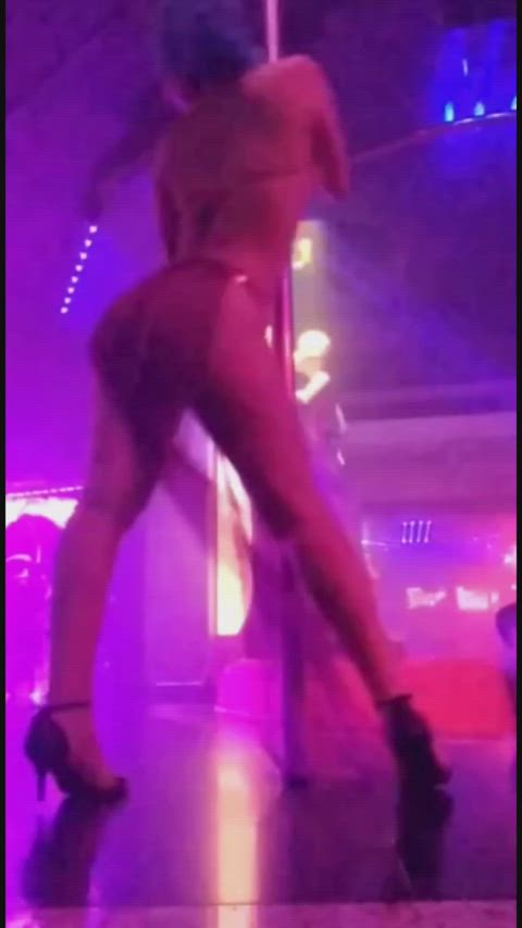 blue dancing pole dance strip stripper striptease clip