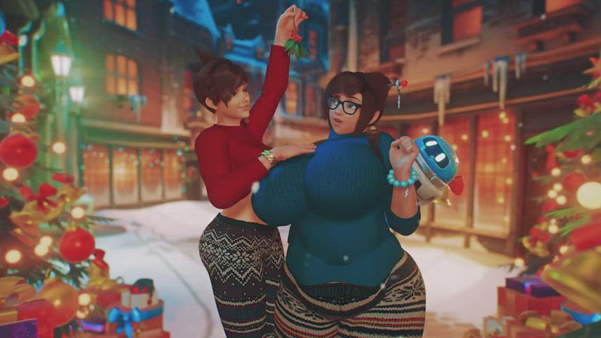 3d bbw huge tits kissing lesbian moaning overwatch thick wholesome clip