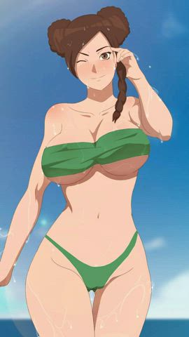 animation anime big tits bikini cute hentai naruto rule34 shaved pussy undressing