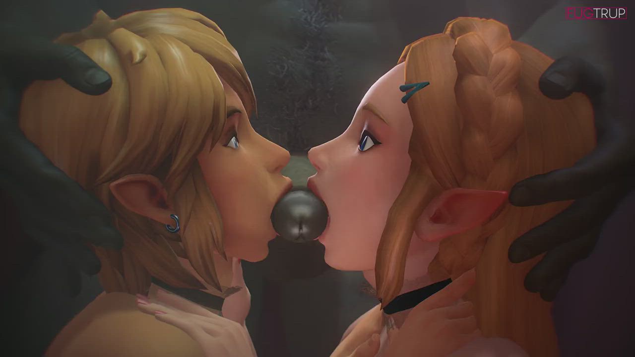 Link and Zelda sharing Ganon Cock (Fugtrup) [The Legend of Zelda]