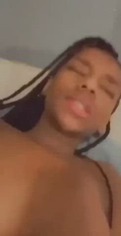 creamy ebony fingering orgasm pink thong clip