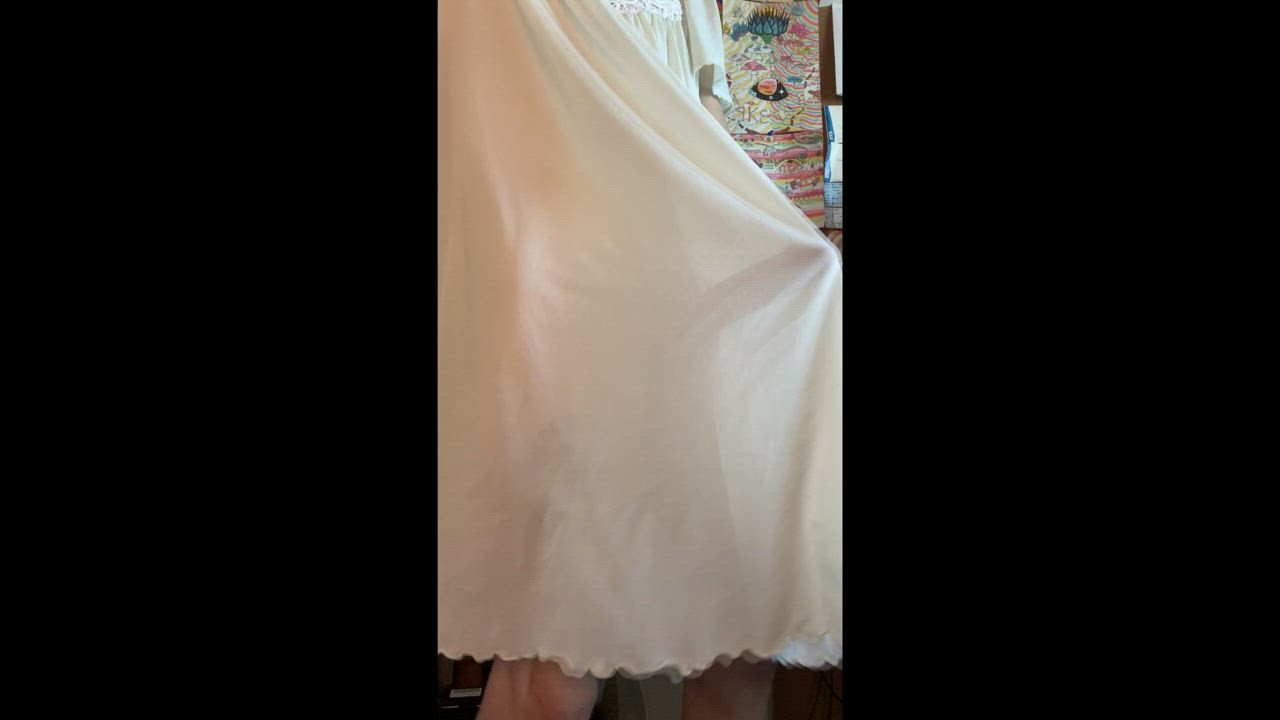 My dick sure does look yummy through this gown...