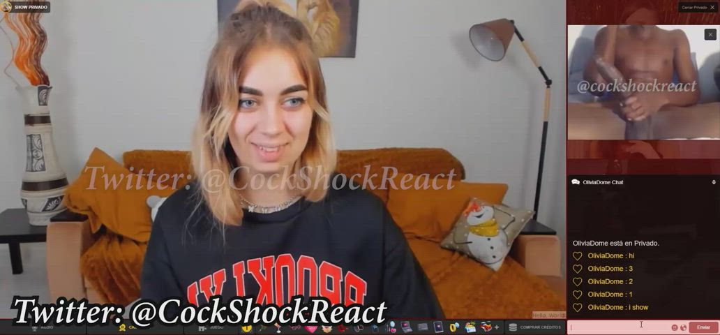 bbc cam camgirl cock shock cock worship reaction clip