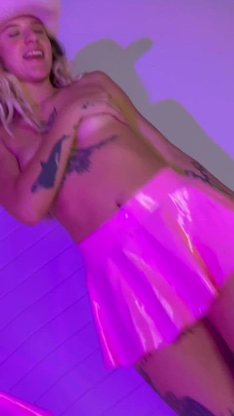 boobs cowgirl dance skirt tattoo tease teasing amateur-girls onlyfans-creators clip