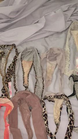 All the dirty thongs I have. All from different girls.
